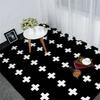 Korean-Inspired Plush Area Rug – Black & White Simple Thick Non-Slip Carpet for Living Room, Bedroom, Modern Home Decor