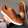 Fashion New Genuine Leather Mens Casual shoes Italy Luxury Business Shoes for Men Sneakers Handmade Crocodile pattern Office Sport Shoes