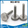 2-10pcs M2 M2.5 M3 M4 M5 M6 M8 M10 304 Stainless Steel Large Flat Head Knurled Thumb Screws Hand Tighten Bolts length 4-60mm