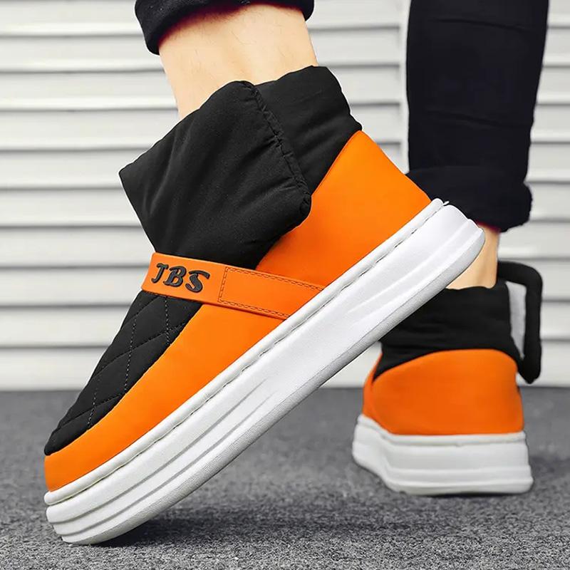 Fashion Men Snow Boots Winter Coldproof Warm Casual Cotton Boots Color Matching Plus Velvet Comfortable Outdoor Male Ankle Boots