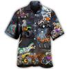 Hawaiian Men Shirt 3D Car Print Short Sleeve Blouse Summer Beach Vacation Single Breasted Fashion Lapel Men's Clothing
