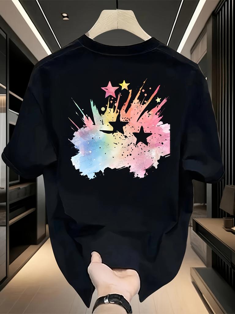 Mens 100 cottonprinted short sleeve tshirt regular fit casual summer top for casual wear and holiday gifts