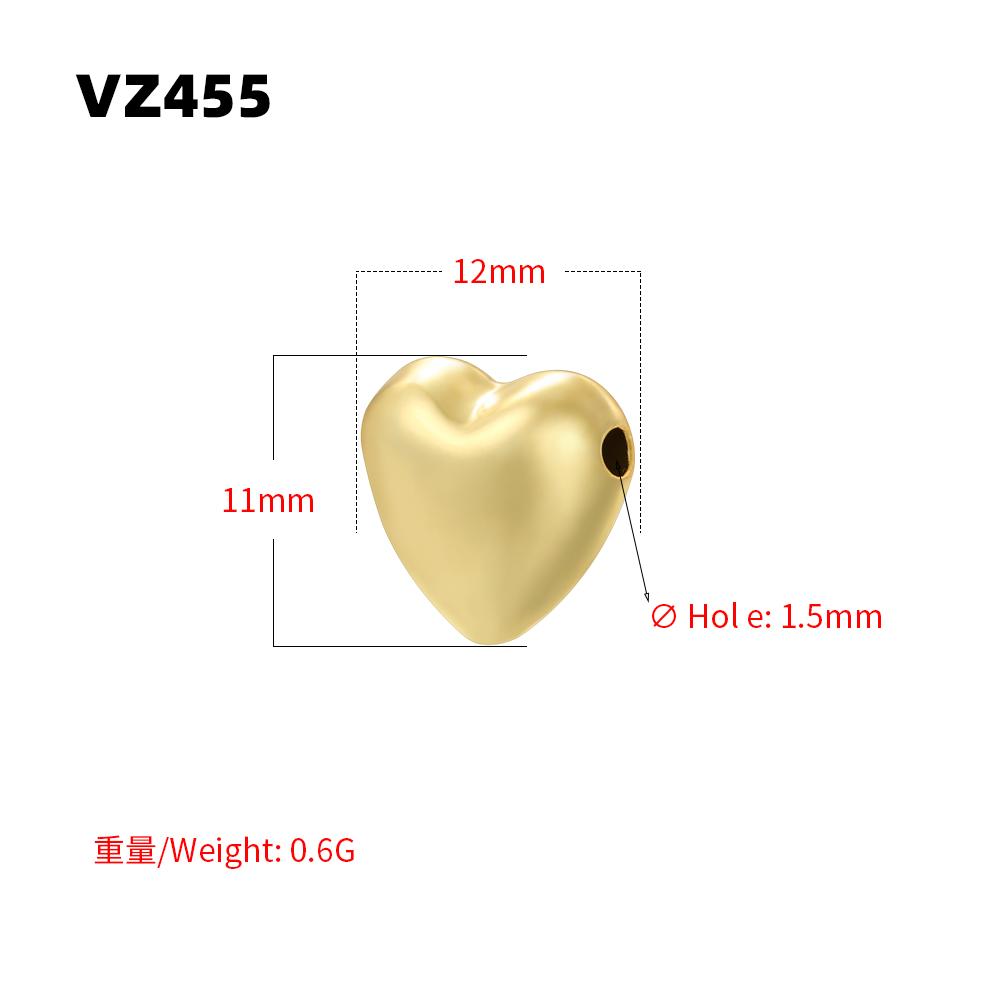 Unique Round and Heart-Shaped 3D Spacer Beads, Gold-Plated Brass Metal Beads DIY Crafting Supplies for Necklaces Bracelets:VZ446