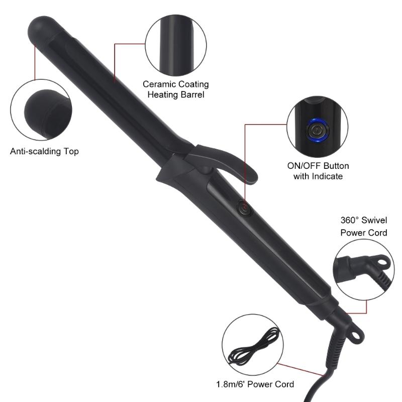 Professional Negative Ionic Hair Curler 25mm Barrels Creates Soft Natural Curls Without Damage