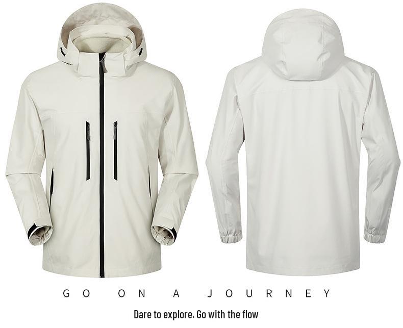 Bird's House Group Unisex Three-in-One Windbreaker Jacket - Water-resistant, Heat-Sealed, Print Logo, Ideal for Outdoor & School Use