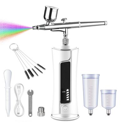 Fascinated Rechargeable Airbrush for Gunpla and Gundam Markers, 0.3mm Diameter, for Painting Plastic Models, Lightweight and Compact (White)