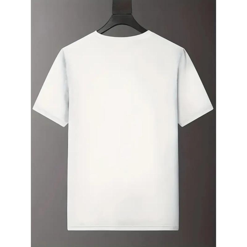 Europeiska storlekar Surfingstil Vintage Smal passform T-shirt för män, Amerikansk Casual stil Topp, Vit bas med Solnedgång och Havsvåg Logotyp, Kortärmad