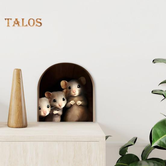 Mouse Wall Sticker Peel And Stick Cartoon Reading Mouse Wall Decal Waterproof Self-Adhesive Sticker for Kids Room Classroom Home Wall Decor