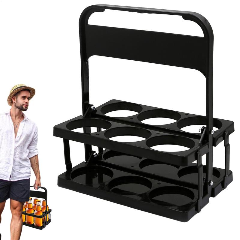 Cup Organizer Beer Bottle Carrier Drink Caddy Holder Bar Beverage Display Basket 6 Pack Wine Rack Durable Foldable Reusable