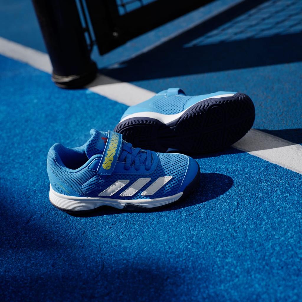 adidas Courtflash Hook-and-Loop Tennis Shoes Kids KK3864 Kids' Performance Sports Shoes Lucid Ray Blue / Cloud White / Dark Blue