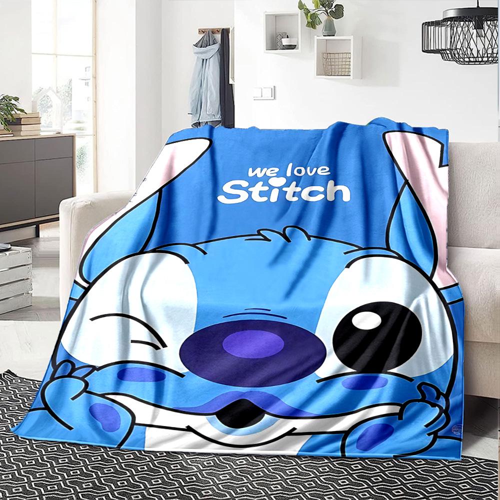 1pc Stitch Tropical Paradise Flannel Blanket,Ultra Soft Warm Plush Throw for Home Bedroom Bed Sofa Cover Camping Picnic gift Y7178