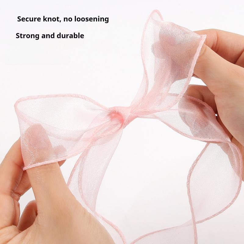 Fishtail Organza Ribbon Shoelaces, Transparent Sheer Bow Shoelaces, Elegant Replacement Laces for Sneakers, Casual Shoes