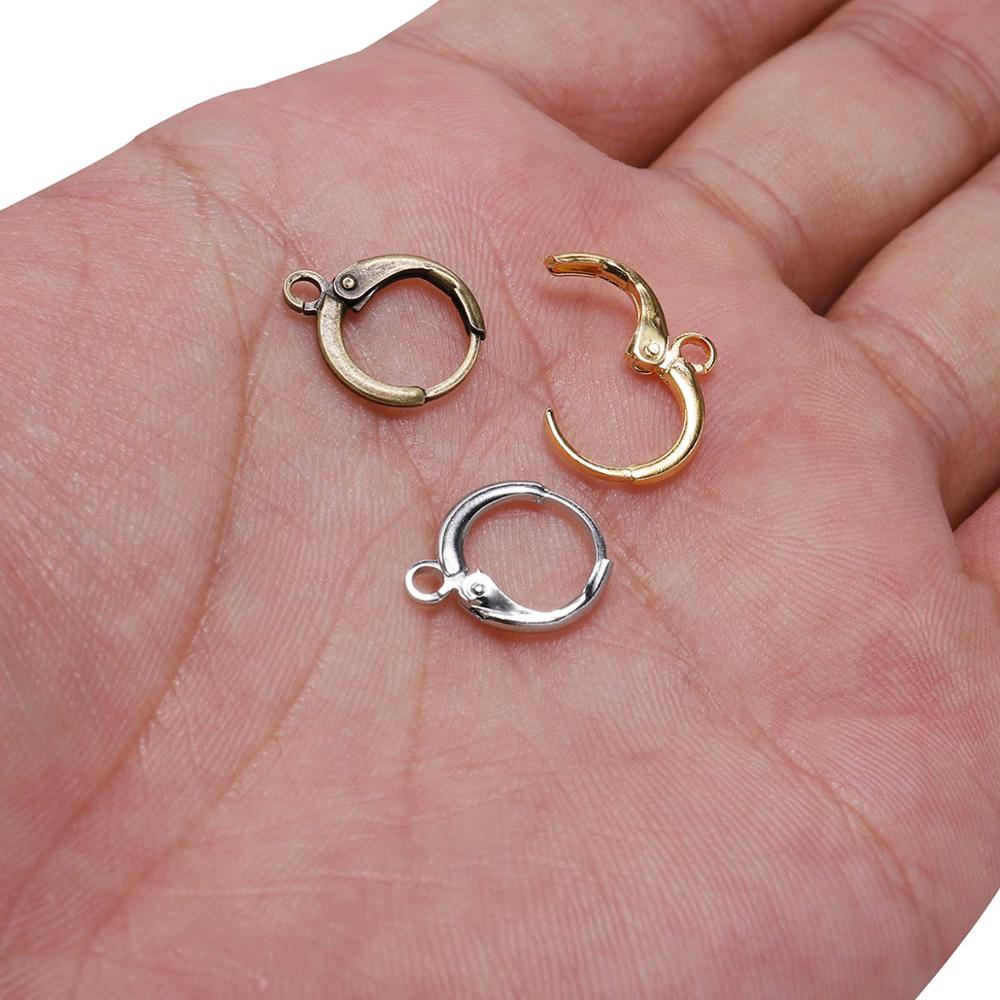 20pcs/lot 14x12mm Gold  France Lever Earring Hooks Wire Settings Base Earrings Hoops For Jewelry Making Finding Supplies