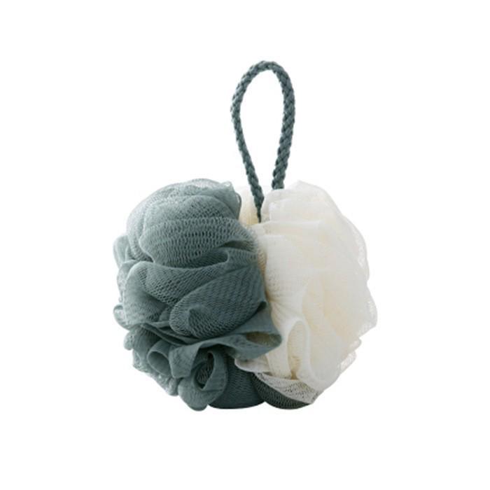 Two-Tone Shower Ball with Lanyard: Soft, Thickened Bath Flower for Rich Lather and Back Scrubbing.