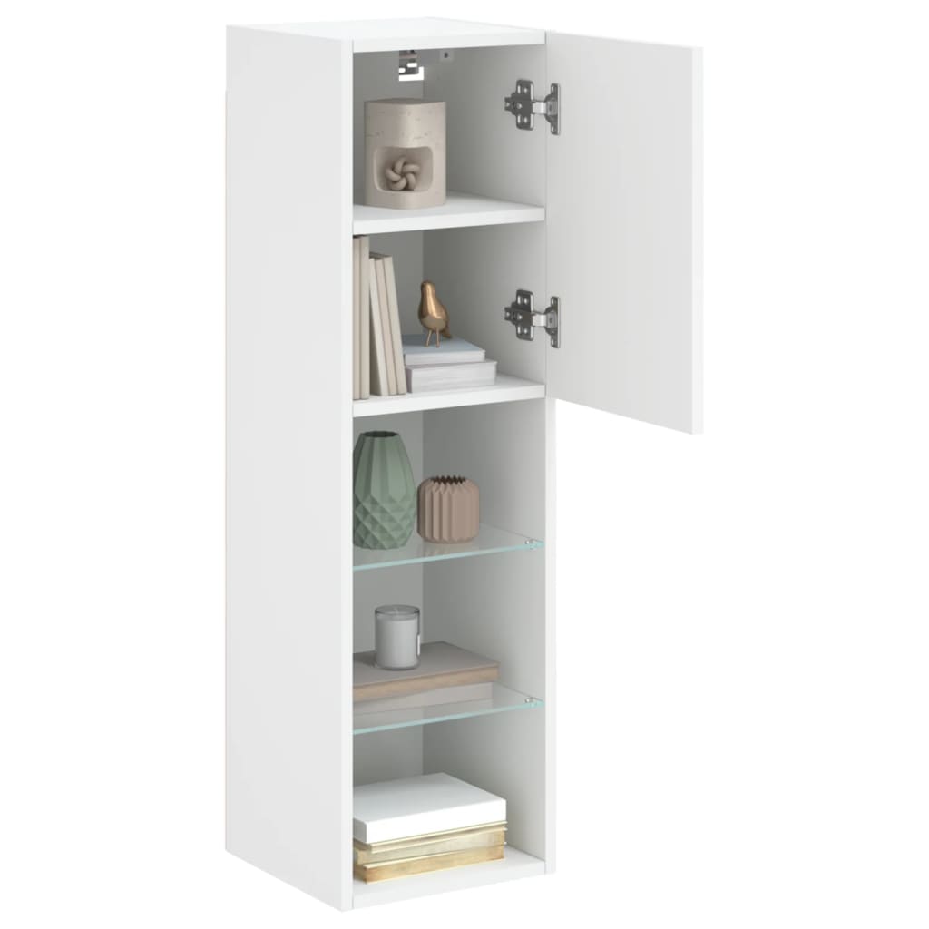 Vidaxl TV-kasten, Met LED, 2 Stuks, Wit, 30,5X30X102 Cm