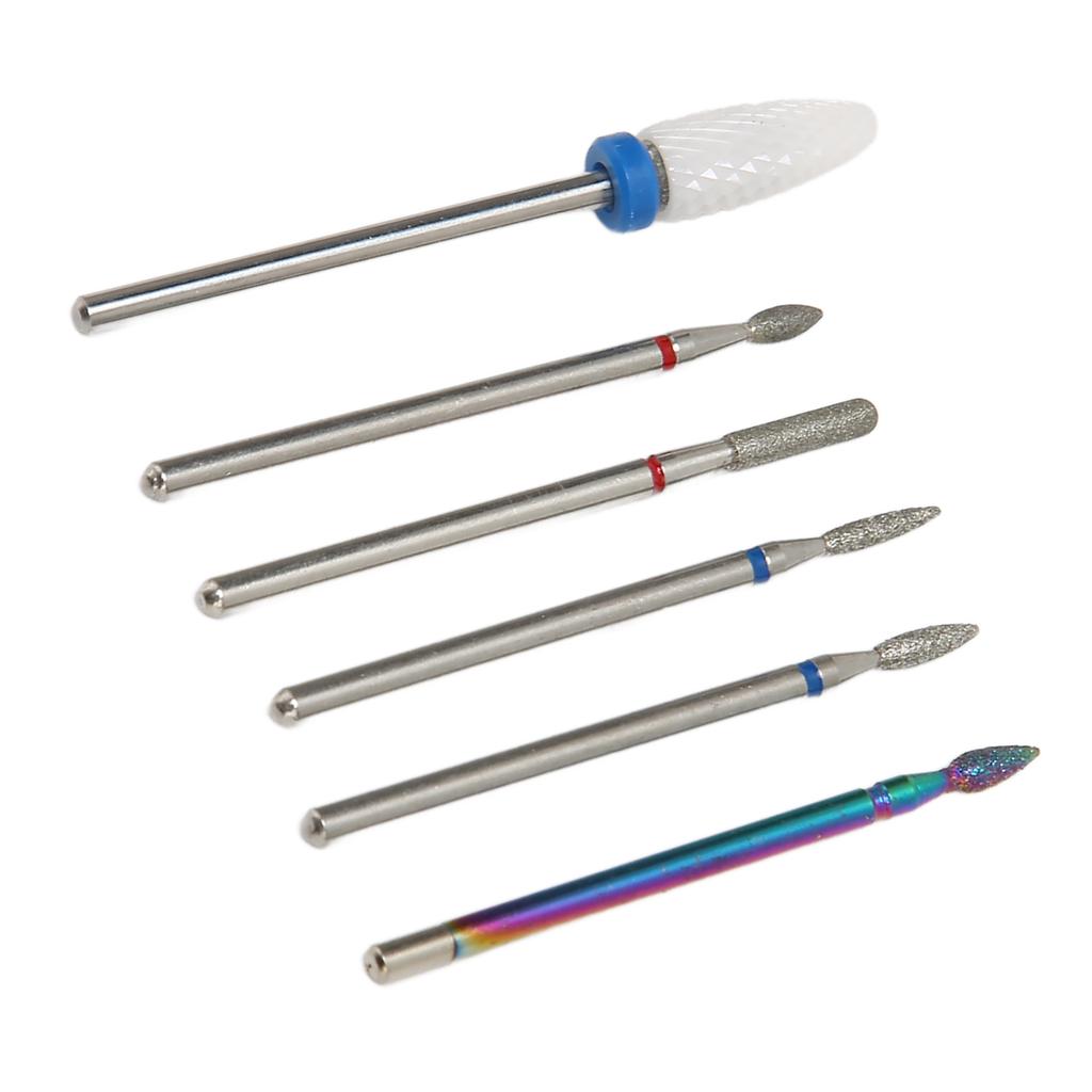 6pcs Nail Cuticle Cleaner Bit Professional Rotary Polishing Nail Drill Cone Bit for Manicure Salon