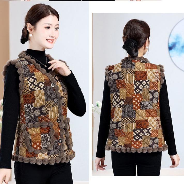 Women's Fleece Vest Sleeveless Thick Warm Plush Vest Cardigan Flocking Vest Top Outwear Autumn Winter