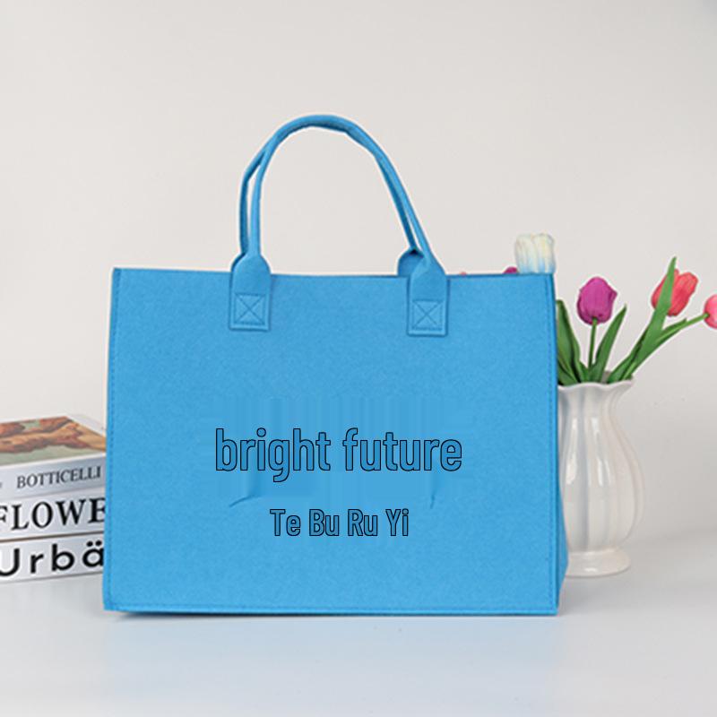 Stylish Color Block Felt Tote Bag - Large Capacity, Customizable for Gifts & Business