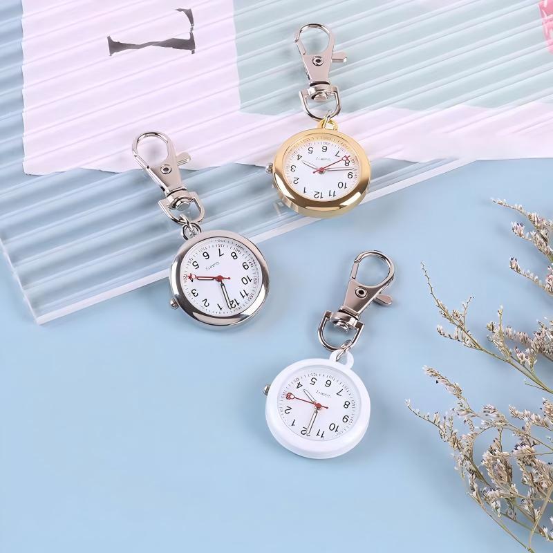 Keychain Pocket Watch Quartz Analog Nurse Fob Watch Clip On Mini Pendant Watch Minimalist Watches For Medical Staff Student Exam