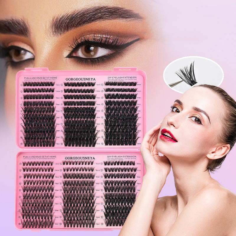 Lightweight Cluster Lash Kit 30D 40D 50D 60D Natural Eyelash Extensions Segmented Volumizing Lashes for Daily Wear Home Use