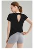 Women's Bamboo Yarn Hollowed Back Quick-Dry Yoga T-Shirt