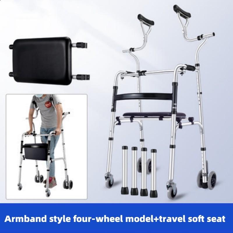 Achselkrücken Gehhilfe Rollator für Behinderte Standrahmen aus Aluminiumlegierung Gehhilfe Walker Gehhilfe für die Rehabilitation älterer Menschen