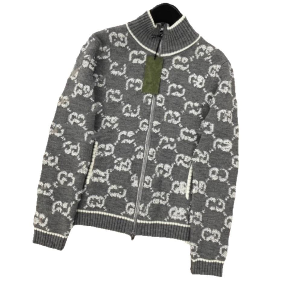 Nanyou Hohe Version Damen Stickerei Stehkragen Reißverschluss Strickjacke mit Doppel-G-Print