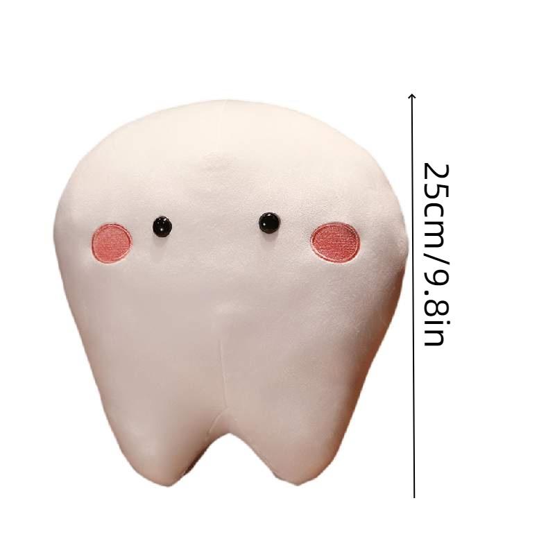 

Cute Short Plush Cartoon Tooth Pillow For Kids, Soft And Comfortable On The Sofa Lovely,25cm/9.84in
