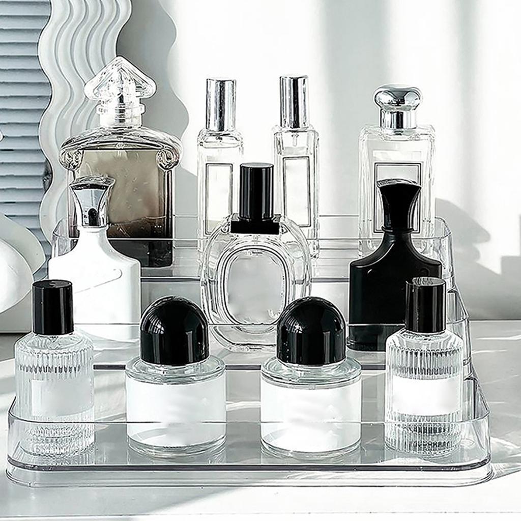 BHBL 3 Tier Desktop Perfume Shelf PET Cosmetic Organizer Perfume Storage Rack Doll Display Stand Kitchen Seasoning Organizer