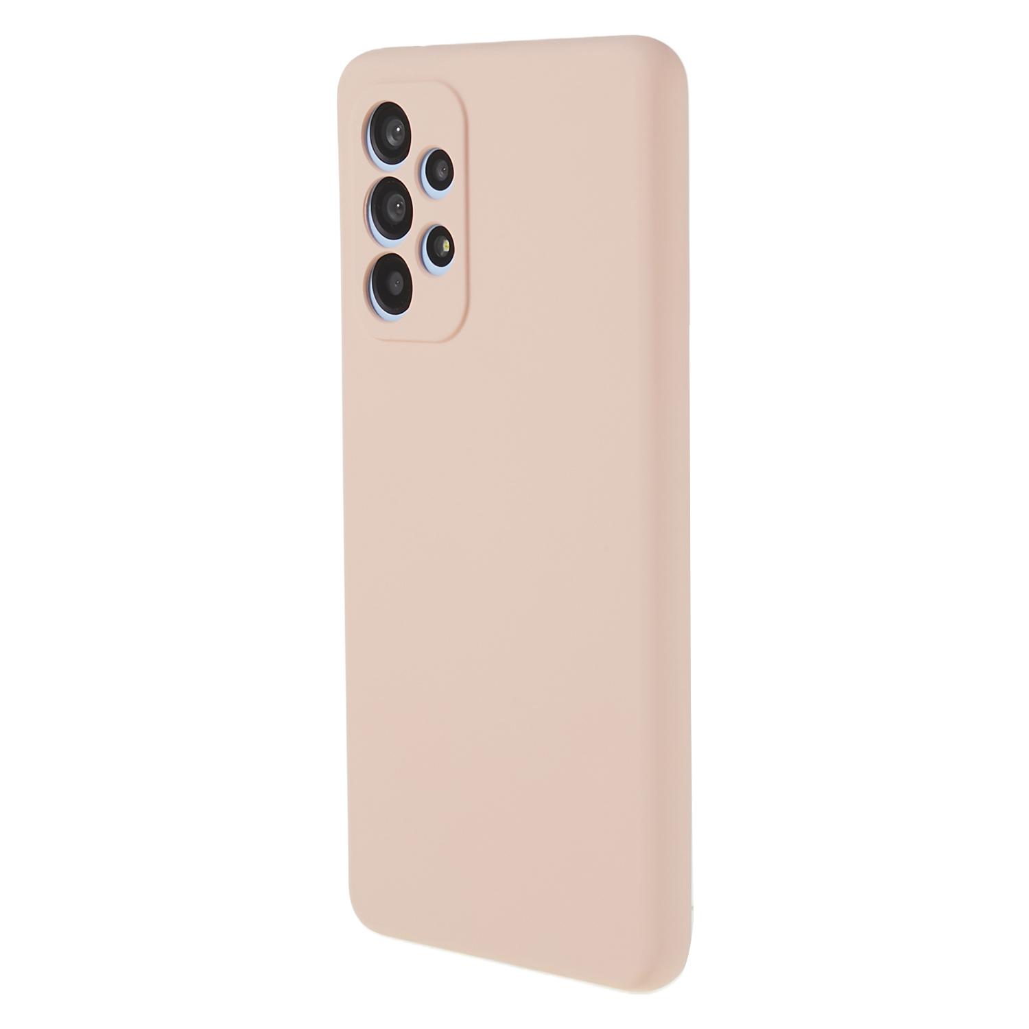 

For Samsung Galaxy A53 5G Soft TPU Case Rubberized Anti-Scratch Fiber Lining Inside Phone Cover Pink