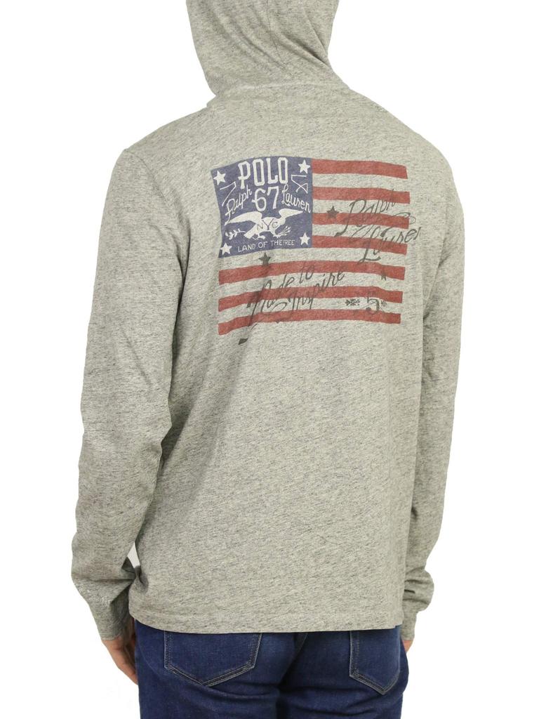 Polo Ralph Lauren Long Sleeve Hooded with Chest Size Men's T-Shirt Pocket, 0107226-M-GREY