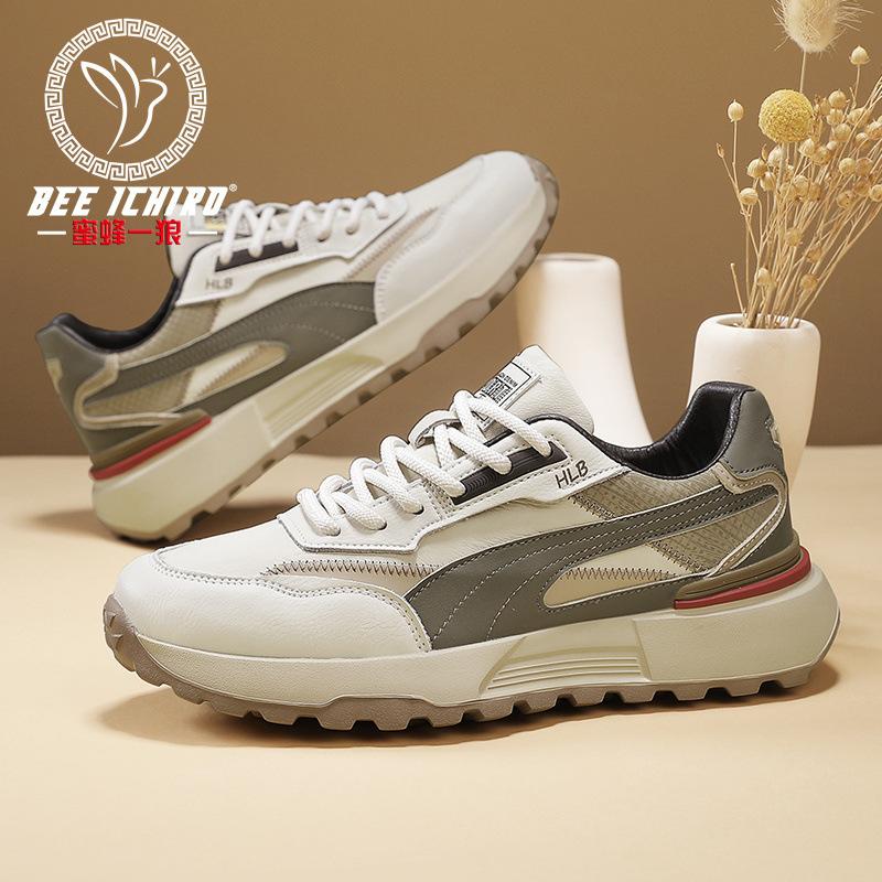 New summer sports and leisure leather shoes fashionable young dad men's shoes