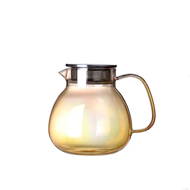 Electroplated Color Water Jug for Home Use Water Jug Luxury High-Temperature Resistant Glass Cold Pitcher Set Water Jug
