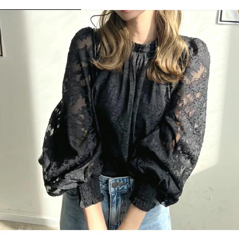 Frühlings- und Herbst-Casual-Chiffonhemd im japanisch-koreanischen Stil, vielseitiges trendiges Spitzen-Sonnenschutz-Top