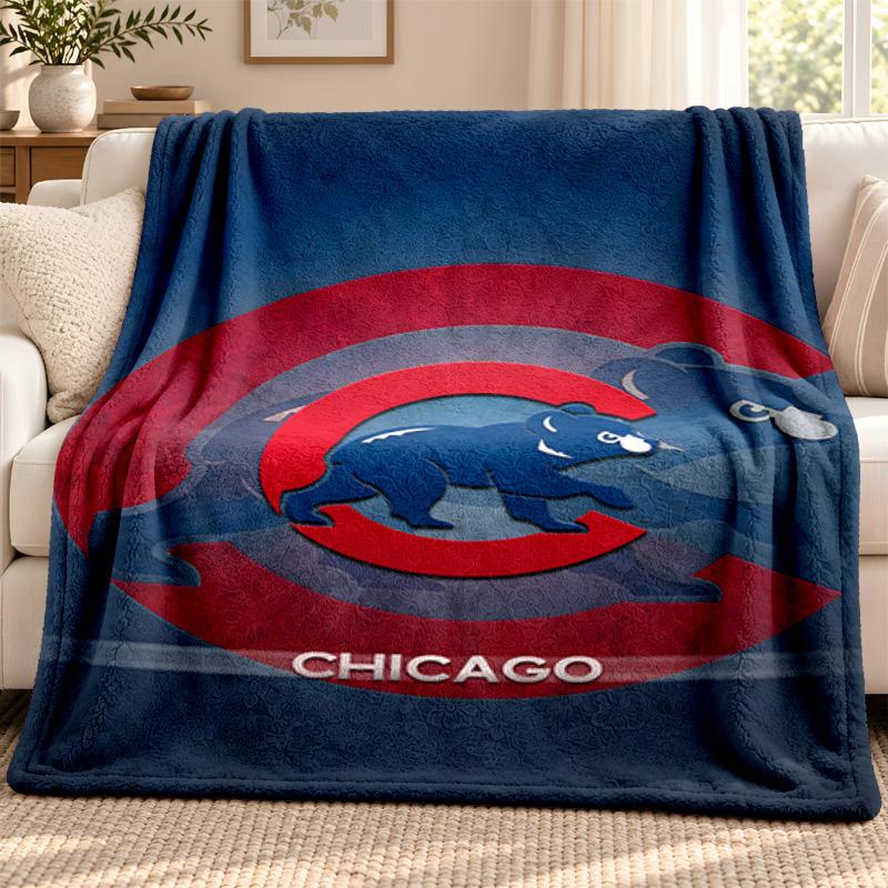 Chicago Cubs blanket Flannel Blanket Soft Cozy Plush Throw for Sofa Bed Lightweight Home Decoration Outdoor camping