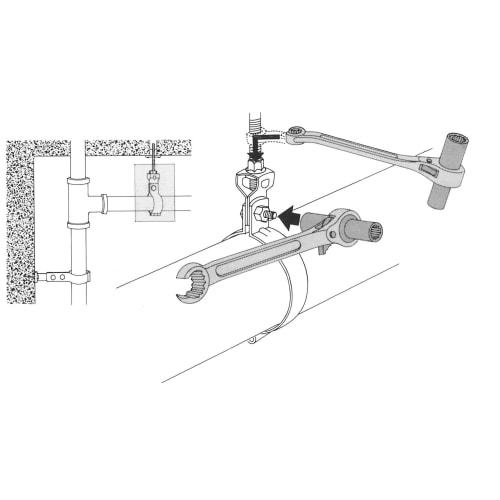 TOP Industrial (TOP) Lifting Band Wrench, 10x13mm Ratchet, 12mm Flare Nut Wrench, Open-Ended Tip, for Plumbing and Plumbing, PHW-1013-3, Made in Tsuba