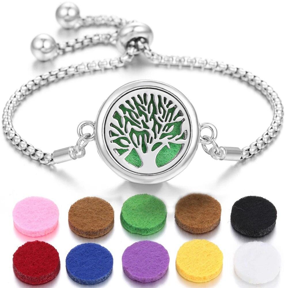 Neue Aromatherapie ätherisches Öl Diffusor Armband Edelstahl Zinklegierung Medaillon Armbänder Aroma Diffusor Parfüm Armband