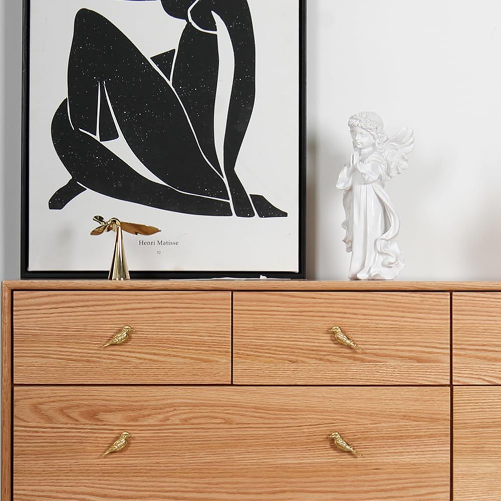 CatchDragn Bird Animal Cabinet Knobs Brass, Gold Drawer Knobs 2 Pack,Modern Pull for Dresser Drawers Cabinet Laundry Room Kitchen