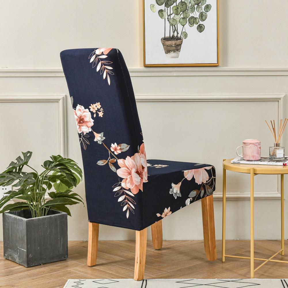High Back Printed Elastic Large Diagonal Chair Cover Hotel Home Restaurant Chair Cover