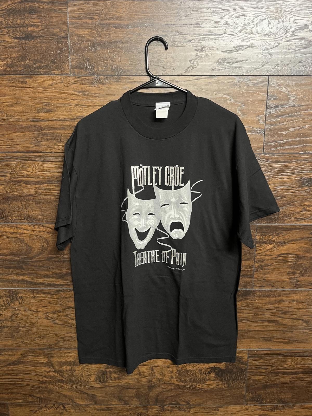 Motley Crue Shirt Silver Foil Theatre Of Pain Album T-shirt XL