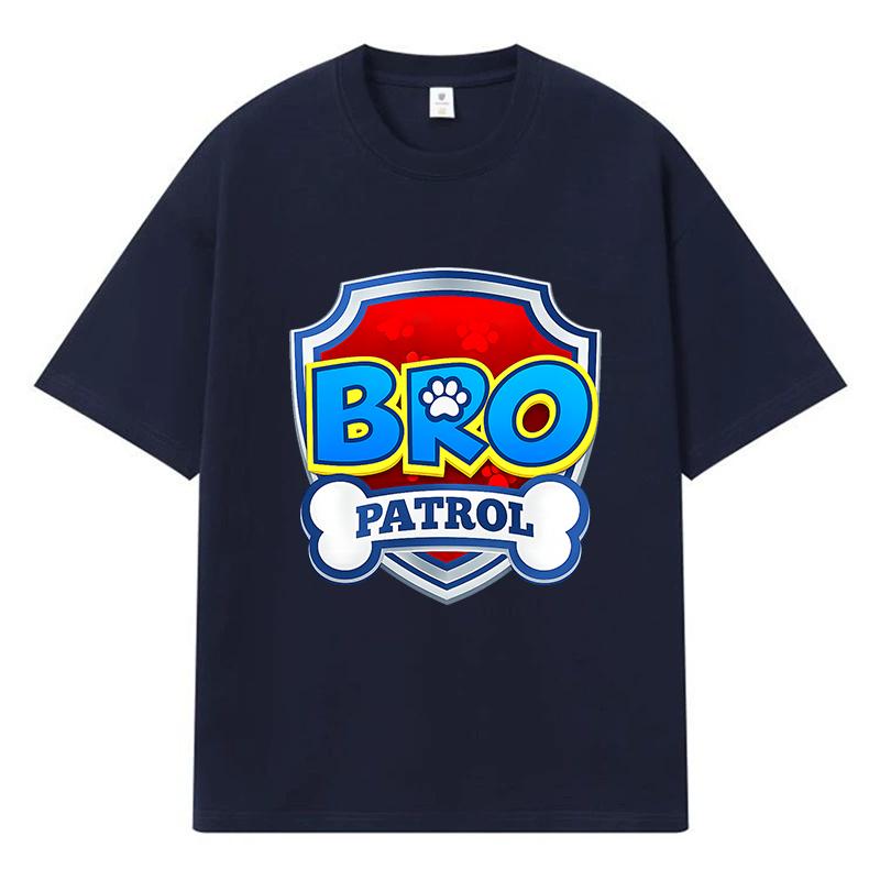 2026 Bro Patrol Printed Graphic Y2k Harajuku Streetwear 100% Cotton T Shirt Casual Oversized Summer Men T-shirt