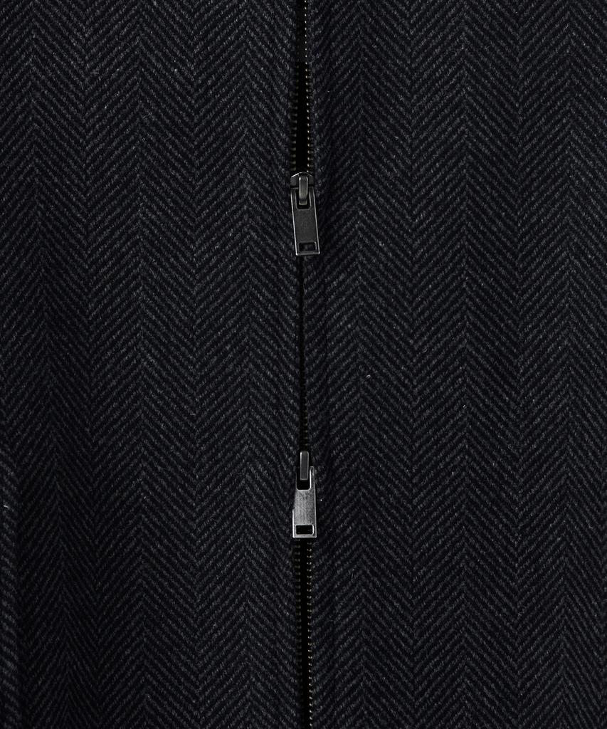 Musinsa Standard Wool Blend Herringbone Harrington Jacket [Dark Grey]