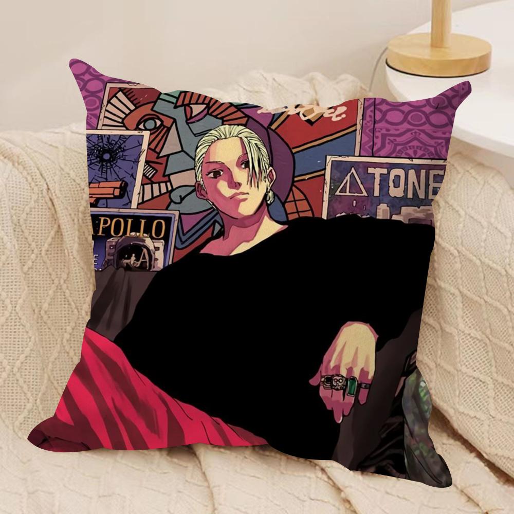Anime S-Sakamoto Days Cushion Cover Soft Plush Double-Sided Pillow Cover Cozy Sofa Cushion Case Home Gift for Living Room