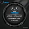 Carbon Fiber Leathe Car Steering Wheel Cover For Mazda 3 5 6 SKYACTIV Axela Atenza CX30 CX5 CX8 CX9 MX5 RX8 RX7 BT50 Accessories