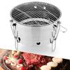 Outdoor BBQ Klappbar Teilbar Tragbar Edelstahl Feuerstelle Kochzubehör Picknick Holzkohle Grillmaschine Campingausrüstung