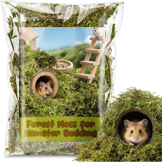 Sukh Hamster Moss - 5.6 Oz Forest Moss for Hamster Bedding Nesting Hideout Dried Moss Reptile Moss for Squirrels Hamsters Guinea Pigs Mices Small