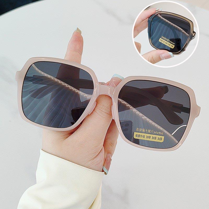 New Foldable Large Frame Polarized Sunglasses for Women with Advanced UV400 Protection and Sunscreen Eyeglasses Men Sun Glasses