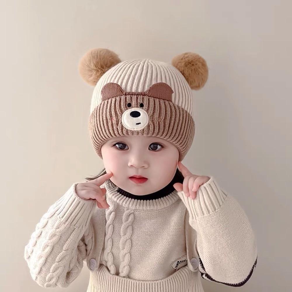 

Windproof Knitted Hat Thicken Ear Protection Cap Fashion Pullover Hat Winter бежевый