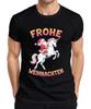 Frohe Weihnachten Weihnachtsmann Einhorn Regenbogen Kinder Lustig Herren T-Shirt