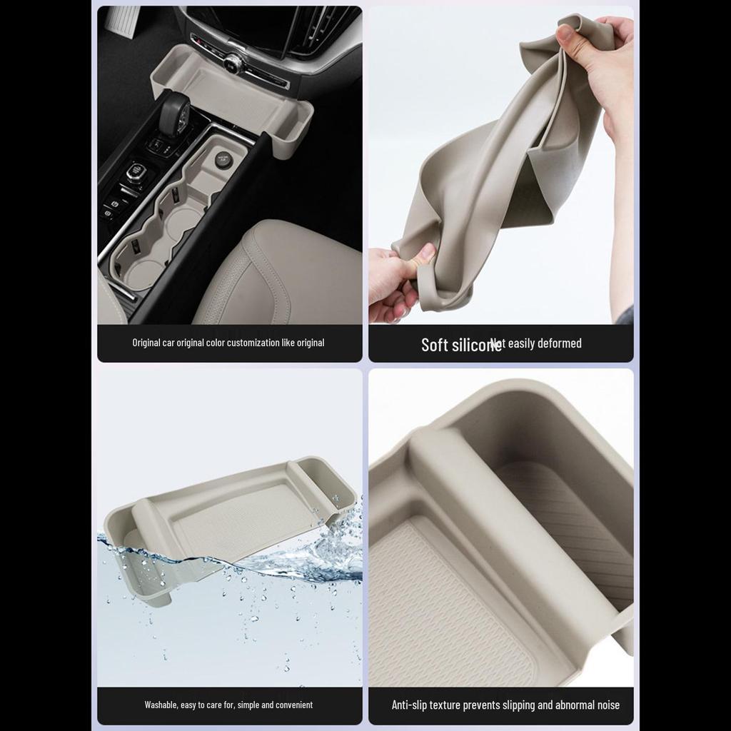 Organizzatore portaoggetti con base di ricarica wireless per console cambio marcia Volvo XC90, S90, XC60.